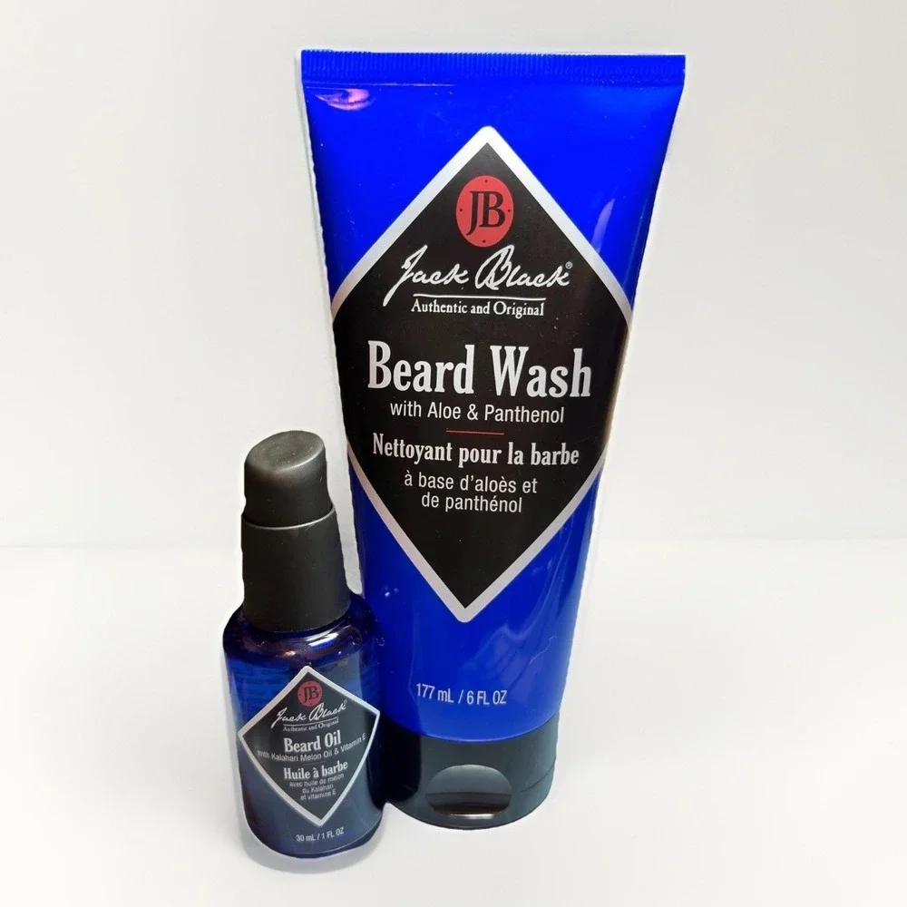 Jack Black‎ Beard Wash 6oz and Beard Oil 1oz Set Mens Grooming Bundle NEW